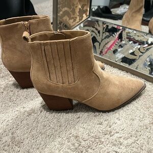 Suede womens booties